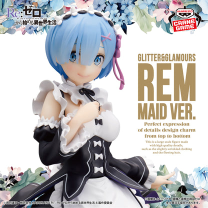 [In Stock] Re:Zero - Starting Life in Another World – Rem GLITTER&GLAMOURS Maid Ver. Figure by BANPRESTO